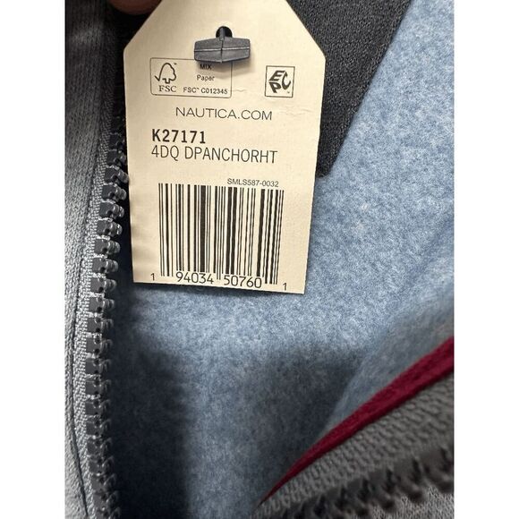 Nautica Men's J-Class Classic-Fit Quarter Zip Fleece Sweatshirt - Deep Anchor S - Picture 3 of 4